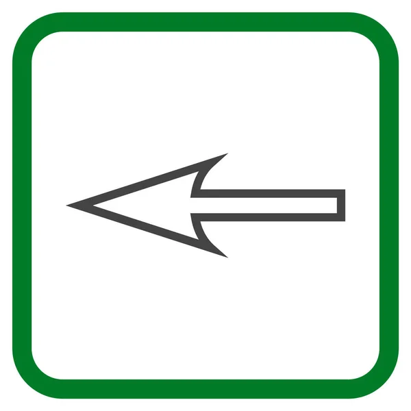 Sharp Arrow Icône vectorielle gauche dans un cadre — Image vectorielle