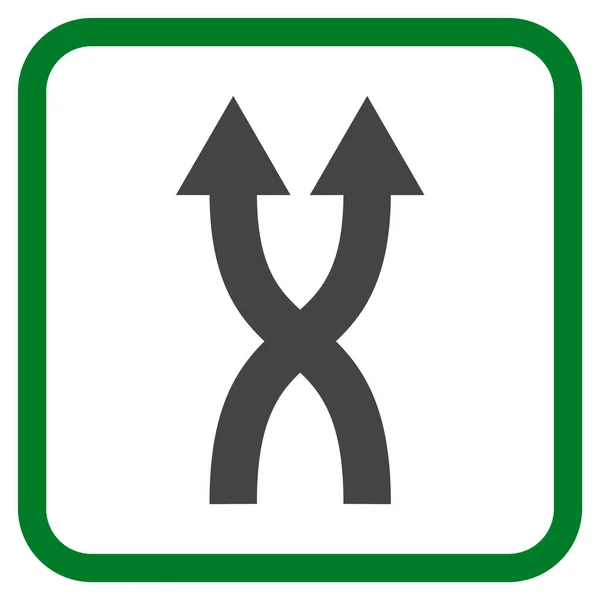 Shuffle Arrows Up Vector Icon In a Frame — Stock Vector