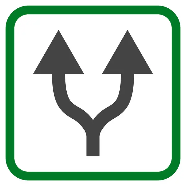 Split Pfeile nach oben Vektor-Symbol in einem Rahmen — Stockvektor