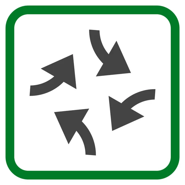 Wirbelnde Pfeile Vektor-Symbol in einem Rahmen — Stockvektor
