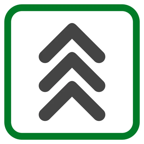 Tripla freccia fino icona vettoriale in una cornice — Vettoriale Stock
