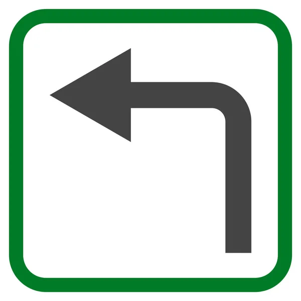 Draai links Vector Icon In een Frame — Stockvector
