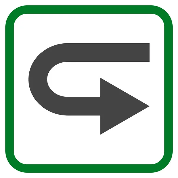 Gira a destra Icona vettoriale in una cornice — Vettoriale Stock