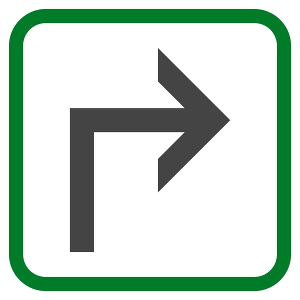 Vire à direita vetor ícone em uma moldura —  Vetores de Stock
