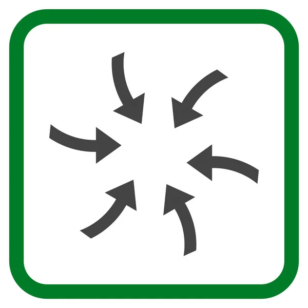 Giro Flechas Vector icono en un marco — Vector de stock