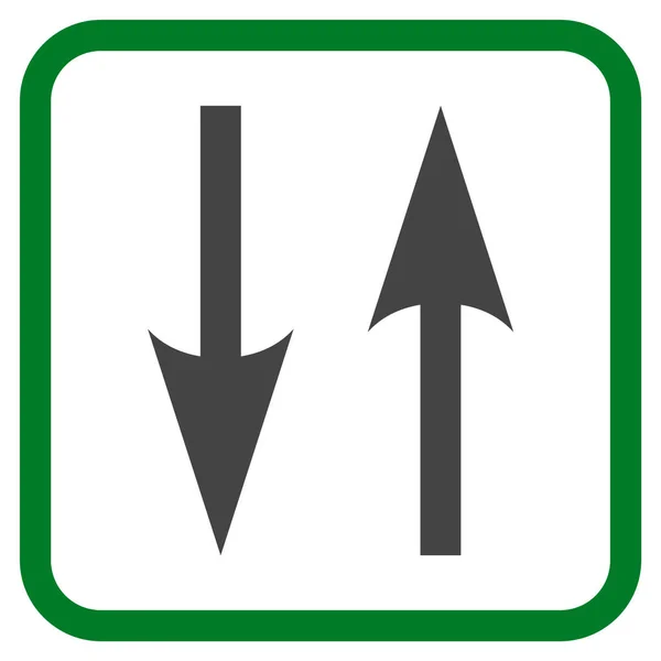Vertical Exchange Arrows Vector Icon In a Frame — Stock Vector