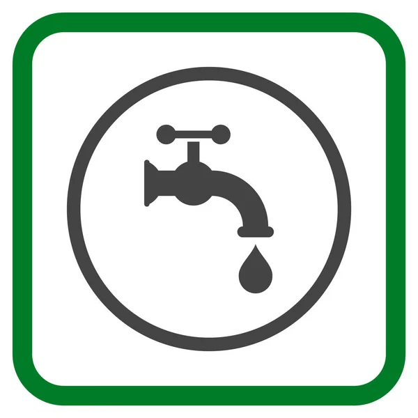 Wasserhahn-Vektorsymbol in einem Rahmen — Stockvektor