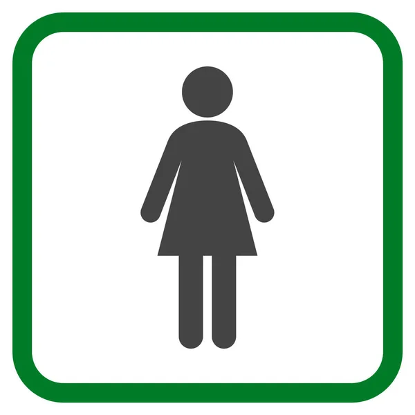 Mujer Vector icono en un marco — Vector de stock