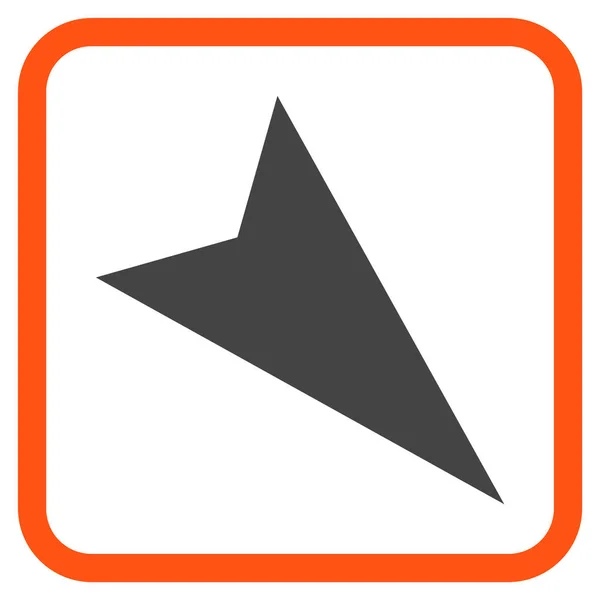 Pijlpunt recht-Down Vector Icon In een Frame — Stockvector