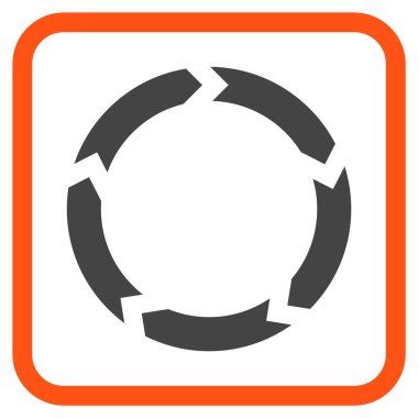 Dolaşım vektör simgesi bir çerçeve içinde