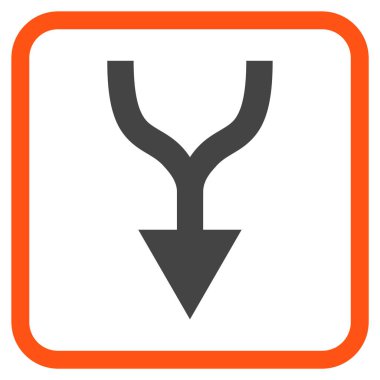 Vektör simgesi bir çerçeve içinde aşağı ok birleştirmek