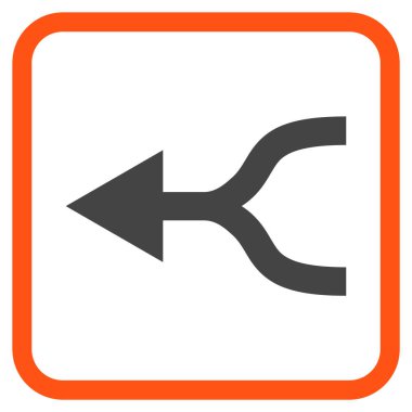 Ok sol vektör simgesi bir çerçeve içinde birleştirmek