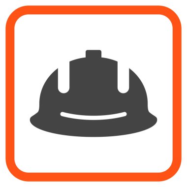 İnşaat kask vektör simgesi bir çerçeve içinde