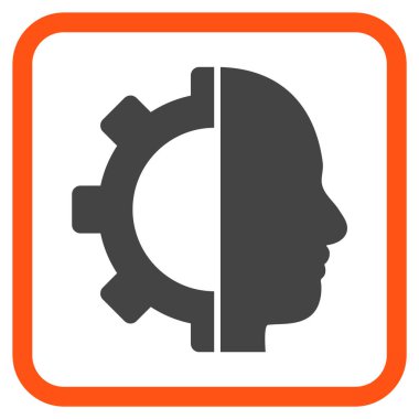 Cyborg dişli vektör simgesi bir çerçeve içinde