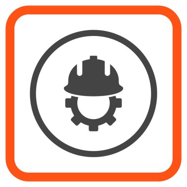 Geliştirme kask vektör simgesi bir çerçeve içinde