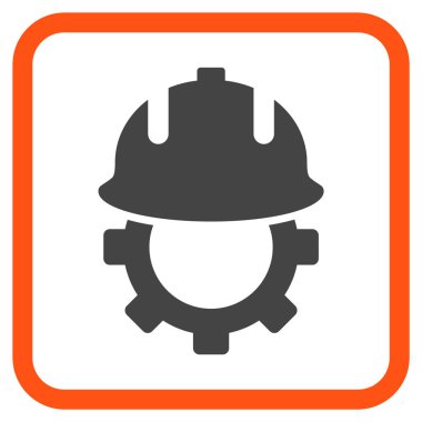 Geliştirme kask vektör simgesi bir çerçeve içinde