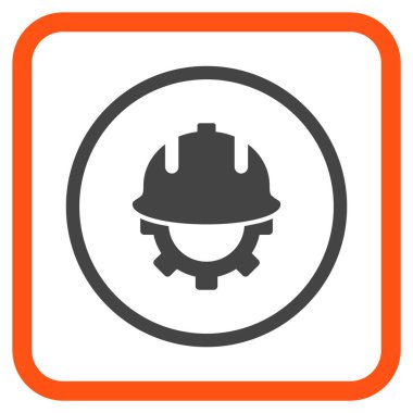 Geliştirme kask vektör simgesi bir çerçeve içinde