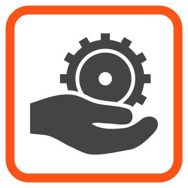 Geliştirme hizmeti vektör simgesi bir çerçeve içinde