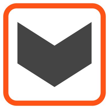 Vektör simgesi bir çerçeve içinde aşağı yön