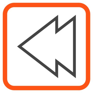 Yön sol vektör simgesi bir çerçeve içinde