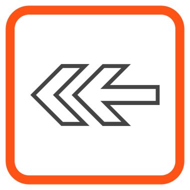 Yön sol vektör simgesi bir çerçeve içinde