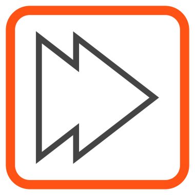 Yöne doğru vektör simgesi bir çerçeve içinde