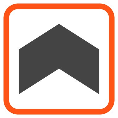 Yön yukarı vektör simgesi bir çerçeve içinde