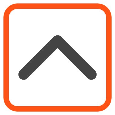 Yön yukarı vektör simgesi bir çerçeve içinde