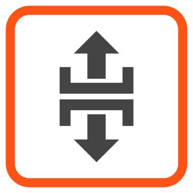 Düşey yönde vektör simgesi bir çerçeve içinde bölmek