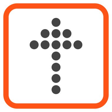 Vektör simgesi bir çerçeve içinde yukarı noktalı ok