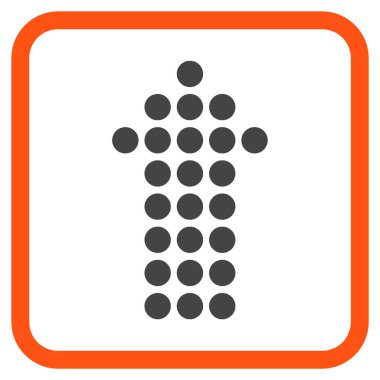 Vektör simgesi bir çerçeve içinde yukarı noktalı ok