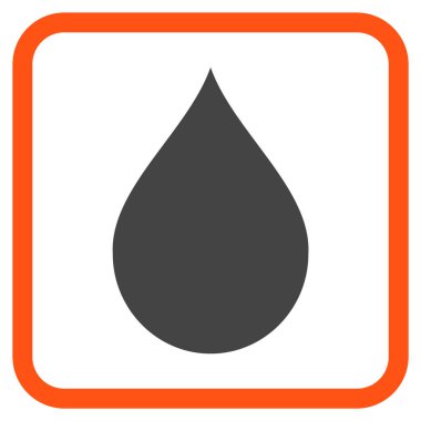 Damla vektör simgesi bir çerçeve içinde