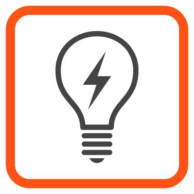 Elektrikli ampul vektör simgesi bir çerçeve içinde