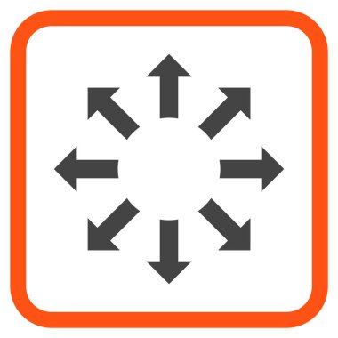 Genişletin okları vektör simgesi bir çerçeve içinde