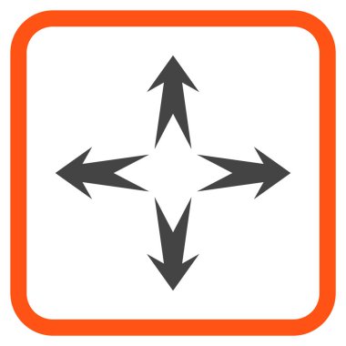 Genişletin okları vektör simgesi bir çerçeve içinde