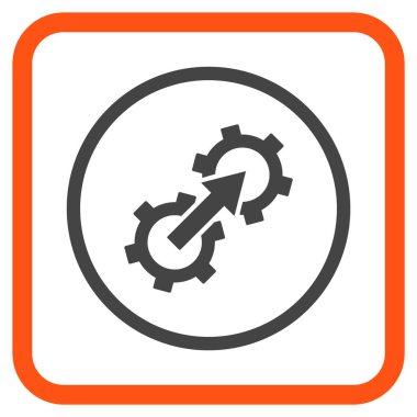 Dişli Tümleştirme vektör simgesi bir çerçeve içinde