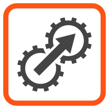 Dişli Tümleştirme vektör simgesi bir çerçeve içinde