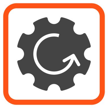 Dişli döndürme vektör simgesi bir çerçeve içinde