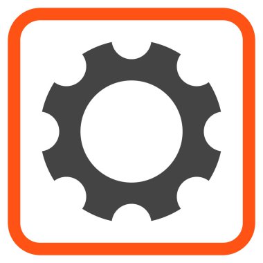 Dişli vektör simgesi bir çerçeve içinde