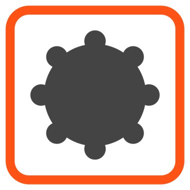 Dişli vektör simgesi bir çerçeve içinde