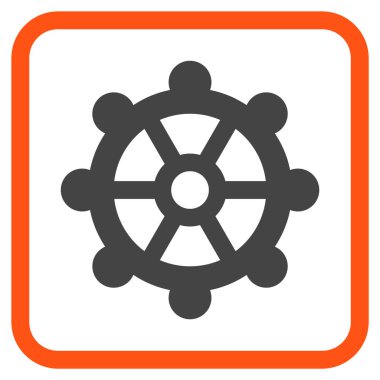 Dişli vektör simgesi bir çerçeve içinde