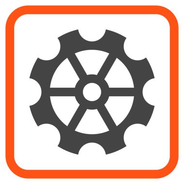 Dişli vektör simgesi bir çerçeve içinde