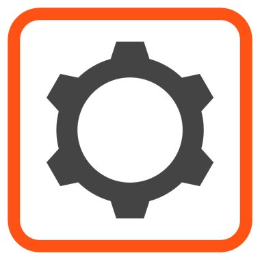 Dişli vektör simgesi bir çerçeve içinde