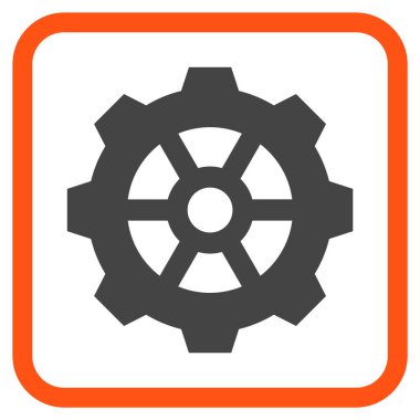 Dişli vektör simgesi bir çerçeve içinde