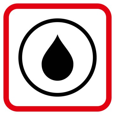 Damla vektör simgesi bir çerçeve içinde