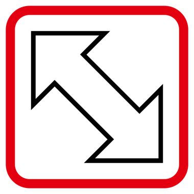 Exchange çapraz vektör simgesi bir çerçeve içinde