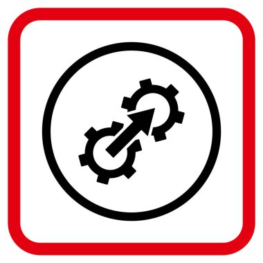 Dişli Tümleştirme vektör simgesi bir çerçeve içinde