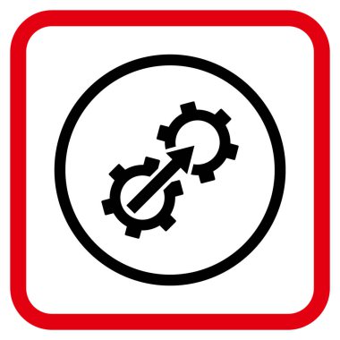 Dişli Tümleştirme vektör simgesi bir çerçeve içinde