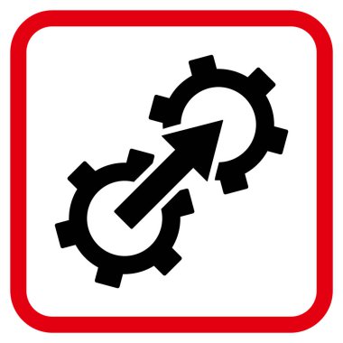 Dişli Tümleştirme vektör simgesi bir çerçeve içinde