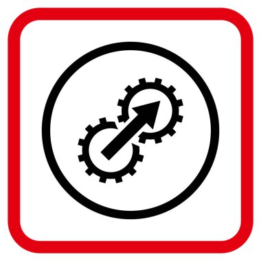 Dişli Tümleştirme vektör simgesi bir çerçeve içinde